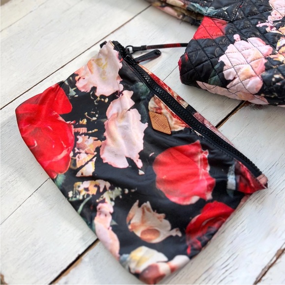 MZ WALLACE New York ~ Nylon Floral Quilted Medium Metro Tote Bag Limited Edition - Picture 6 of 16